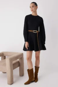 TRENDYOLMİLLA Wardrobe Essentials – Black with flywheel Mini denim Dress | - Image 2