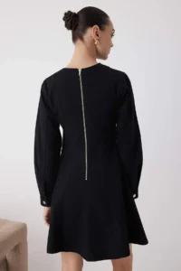TRENDYOLMİLLA Wardrobe Essentials – Black with flywheel Mini denim Dress | - Image 5