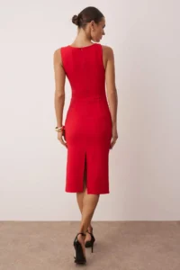 TRENDYOLMİLLA Rejection Accessory Detailed Midi Weaving her dress - Image 4
