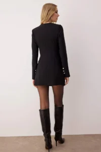 TRENDYOLMİLLA Black Premium buttoned Weaving Jacket Dress - Image 4