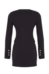 TRENDYOLMİLLA Black Premium buttoned Weaving Jacket Dress - Image 6