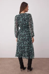 TRENDYOLMİLLA Green flower patterned A-Kesim Boho Maxi Weaving Dress - Image 5