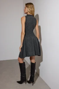 TRENDYOLMİLLA Limited Edtion Anthracite Plain Short / Mini Knit Dress - Image 4
