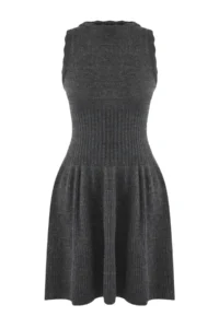 TRENDYOLMİLLA Limited Edtion Anthracite Plain Short / Mini Knit Dress - Image 5