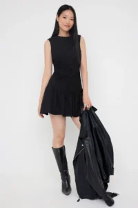TRENDYOLMİLLA Teen Black buttoned Balloon Skirt Short / Mini Weaving her dress - Image 3