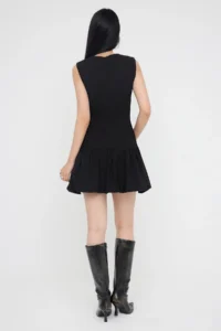 TRENDYOLMİLLA Teen Black buttoned Balloon Skirt Short / Mini Weaving her dress - Image 5