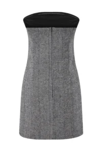 TRENDYOLMİLLA Anthracite Strapless Short / Mini Weaving Dress - Image 6