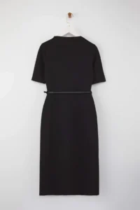 TRENDYOLMİLLA Black Midi Arched Three Quarter Sleeve Knitting Dress - Image 7