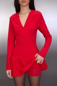 TRENDYOLMİLLA Rejection Balloon Skirt Detailed Inside OF shorts Weaving her dress - Image 3