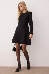 TRENDYOLMİLLA Black Skirt with flywheel Plain Short / Mini Weaving her dress