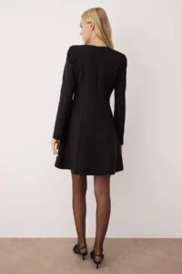 TRENDYOLMİLLA Black Skirt with flywheel Plain Short / Mini Weaving her dress - Image 4