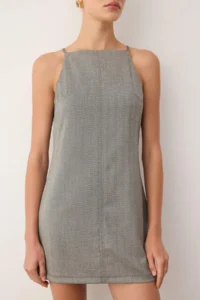 TRENDYOLMİLLA Gray Crowbar gilet Short / Mini Weaving Dress - Image 3
