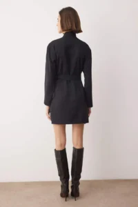 TRENDYOLMİLLA Black Plain Short / Mini Weaving Dress - Image 4