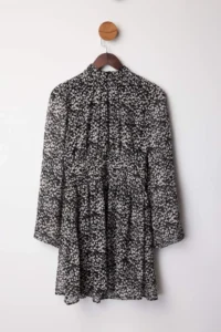 TRENDYOLMİLLA Black Geometric Patterned Skirt Opened at Waist Siphon Short / Mini Weaving Dress - Image 5