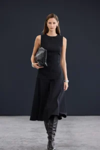 TRENDYOLMİLLA Trendyol Studio Black Midi Flexible Weaving Dress - Image 5