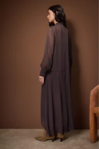 TRENDYOLMİLLA Dark Brown Siphon Lined Weaving Dress - Image 4