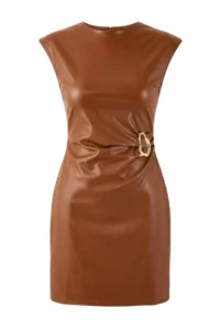 TRENDYOLMİLLA Brown Plain Short / Mini Weaving Dress - Image 5