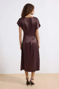 TRENDYOLMİLLA Brown Accessory Detailed Midi  Weaving Dress - Image 4