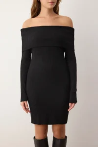TRENDYOLMİLLA Black Plain Midi  Knit Dress - Image 3