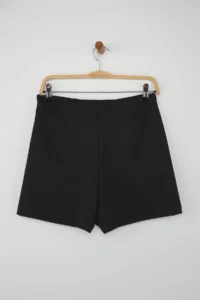 TRENDYOLMİLLA Black Zippered Asymmetric Detailed bodycone/Fitting Knitting Flexible Mini Shorts Skirt - Image 11