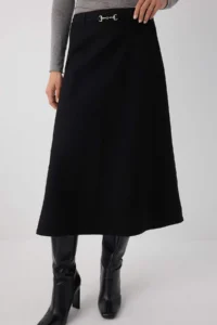 TRENDYOLMiLLA Wardrobe Essentials – Black Arched Maxi denim Skirt | - Image 4