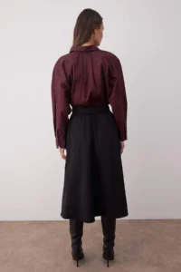 TRENDYOLMiLLA Black Arched Weaving flared Midi Skirt - Image 4