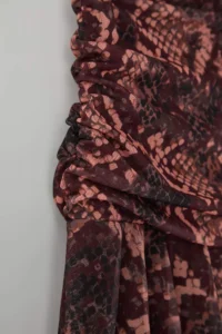 TRENDYOLMİLLA Burgundy Boho Printed skater Asymmetric Skirt Detailed Flexible Knitting Skirt - Image 10