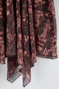 TRENDYOLMİLLA Burgundy Boho Printed skater Asymmetric Skirt Detailed Flexible Knitting Skirt - Image 11