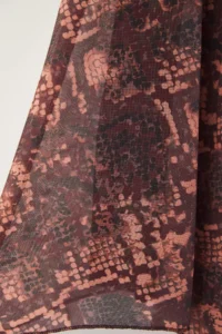 TRENDYOLMİLLA Burgundy Boho Printed skater Asymmetric Skirt Detailed Flexible Knitting Skirt - Image 6