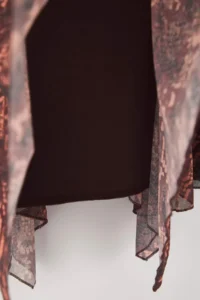 TRENDYOLMİLLA Burgundy Boho Printed skater Asymmetric Skirt Detailed Flexible Knitting Skirt - Image 7