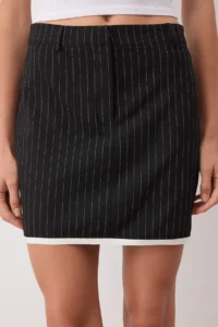 TRENDYOLMiLLA Black Striped Mini Weaving Skirt - Image 4
