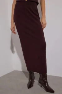 TRENDYOLMİLLA Brown Premium Yarn/Special Yarn Knitwear Skirt - Image 3