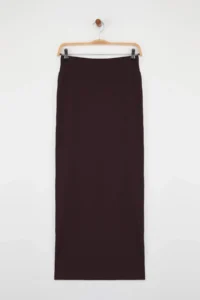 TRENDYOLMİLLA Brown Premium Yarn/Special Yarn Knitwear Skirt - Image 5