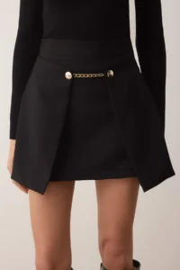 TRENDYOLMiLLA Black Accessory Detailed Weaving Mini Skirt - Image 4