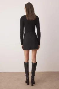 TRENDYOLMiLLA Black Accessory Detailed Weaving Mini Skirt - Image 5
