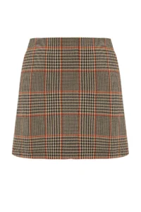 TRENDYOLMiLLA Special Collection Brown Checkered A-line/Life Mini Skirt - Image 6
