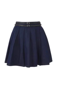 TRENDYOLMiLLA Dark Blue pleated Belt Detailed Denim Skirt - Image 5