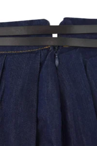 TRENDYOLMiLLA Dark Blue pleated Belt Detailed Denim Skirt - Image 7