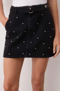 TRENDYOLMiLLA Black Accessory Detailed Mini denim Skirt - Image 3