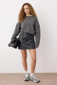 TRENDYOLMiLLA Black Kaplama Mini denim Skirt