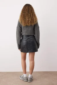 TRENDYOLMiLLA Black Kaplama Mini denim Skirt - Image 4
