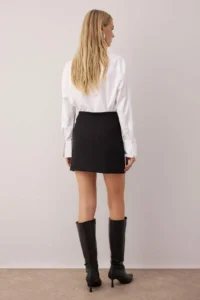 TRENDYOLMİLLA Black Double Belt Detailed A-line/Life Opening Flexible Knitting Skirt - Image 12