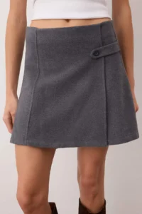 TRENDYOLMiLLA Anthracite Weaving Bowl Mini Skirt - Image 4