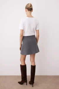 TRENDYOLMiLLA Anthracite Weaving Bowl Mini Skirt - Image 5