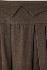 TRENDYOLMiLLA  Special Collection Mink Checkered Waist Detailed pleated Short Skirt - Image 8