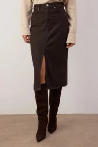 TRENDYOLMiLLA Brown denim Midi Skirt - Image 3