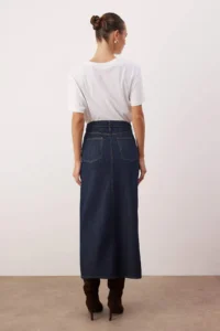 TRENDYOLMiLLA Dark Blue slit Maxi denim Skirt - Image 5