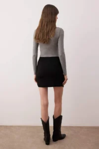 TRENDYOLMİLLA Black Lace Slit Detailed Bodysuit hugging Mini Skirt - Image 4