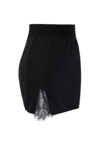 TRENDYOLMİLLA Black Lace Slit Detailed Bodysuit hugging Mini Skirt - Image 5