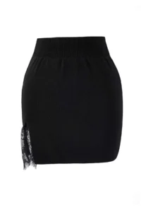 TRENDYOLMİLLA Black Lace Slit Detailed Bodysuit hugging Mini Skirt - Image 7